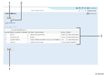 Webbrowser Bildschirmansicht nummerierte Detailansicht