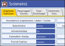 Abbildung Bedienfeld-Display
