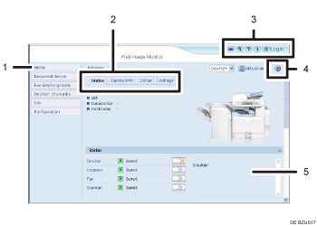 Darstellung der Webbrowseranzeige mit numerierter Abbildung