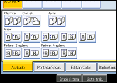 Ilustración de la pantalla panel de mandos