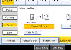 Ilustración de la pantalla panel de mandos