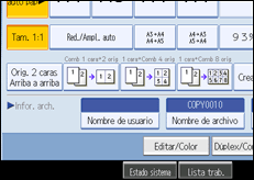 Ilustración de la pantalla panel de mandos