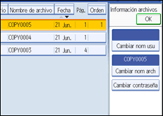 Ilustración de la pantalla panel de mandos