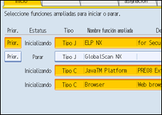 Ilustración del panel de operaciones