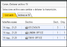 Ilustración de la pantalla panel de mandos