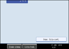 Ilustración de la pantalla panel de mandos