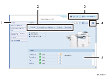 Ilustración de llamada numerada de ilustración de pantalla del explorador Web