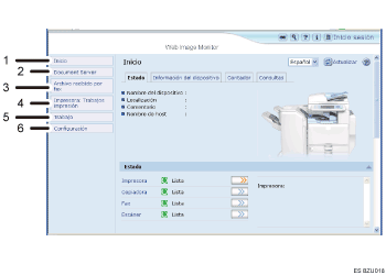 Ilustración de llamada numerada de ilustración de pantalla del explorador Web