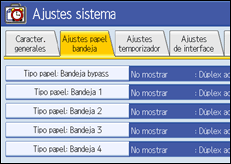 Ilustración de la pantalla panel de mandos