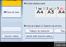 Ilustración de la pantalla panel de mandos