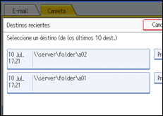 Ilustración de la pantalla panel de mandos