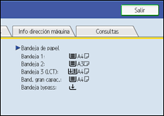 Ilustración de la pantalla panel de mandos