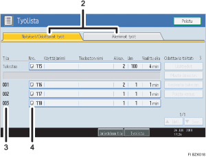 Käyttöpaneelin numeroitu näyttö