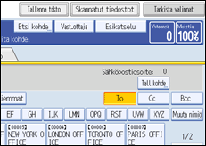 Käyttöpaneelin näytön kuvaus
