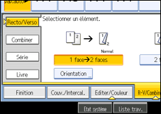 Illustration de l'écran du panneau de commande