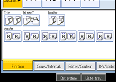 Illustration de l'écran du panneau de commande