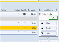Illustration de l'écran du panneau de commande