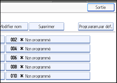 Illustration de l'écran du panneau de commande