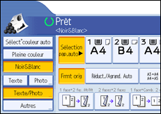 Illustration de l'écran du panneau de commande