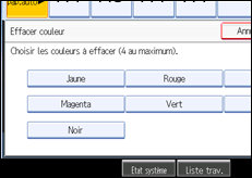 Illustration de l'écran du panneau de commande
