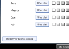 Illustration de l'écran du panneau de commande