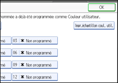 Illustration de l'écran du panneau de commande