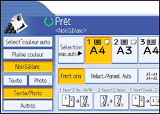 Illustration de l'écran du panneau de commande