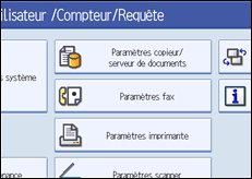 Illustration de l'écran du panneau de commande