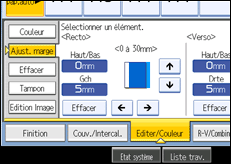 Illustration de l'écran du panneau de commande
