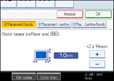 Illustration de l'écran du panneau de commande