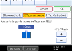 Illustration de l'écran du panneau de commande