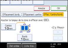 Illustration de l'écran du panneau de commande
