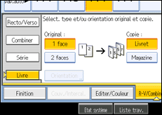 Illustration de l'écran du panneau de commande