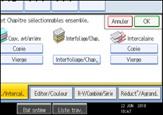 Illustration de l'écran du panneau de commande