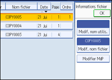 Illustration de l'écran du panneau de commande