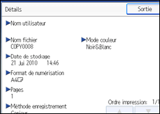 Illustration de l'écran du panneau de commande