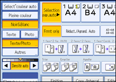 Illustration de l'écran du panneau de commande