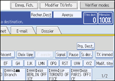 Illustration de l'écran du panneau de commande