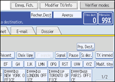 Illustration de l'écran du panneau de commande