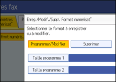 Illustration de l'écran du panneau de commande