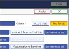 Illustration de l'écran du panneau de commande