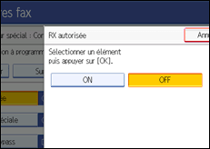 Illustration de l'écran du panneau de commande