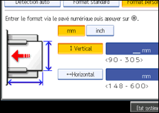 Illustration de l'écran du panneau de commande