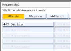 Illustration de l'écran du panneau de commande
