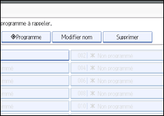 Illustration de l'écran du panneau de commande