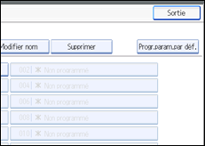 Illustration de l'écran du panneau de commande