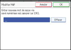 Illustration de l'écran du panneau de commande