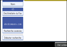 Illustration de l'écran du panneau de commande