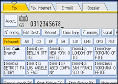 Illustration de l'écran du panneau de commande