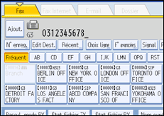 Illustration de l'écran du panneau de commande